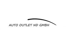 Auto Outlet ND GmbH Logo mit geschwungenem schwarzen Strich darüber.