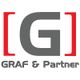 Logo mit grauem "G" in roten Klammern, darunter steht "GRAF & Partner".