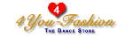 Logo: "4 You Fashion The Dance Store" mit Herzsymbol.