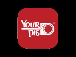 Red square logo with "Your Pie" text and a pizza slice graphic on a black background.