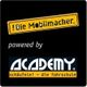 Schwarzer Hintergrund mit den Logos: "Die Mobilmacher" und "ACADEMY schäufele! – die Fahrschule".