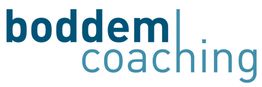 Logo mit Schriftzug "boddem coaching" in zwei Blautönen.