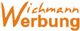 Orange Schriftzug "Wichmann Werbung" auf weißem Hintergrund.