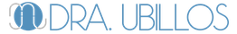 Texto: "Dra. Ubillos" en azul con logotipo circular.