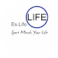 Logo circular con texto "Es.Life" y "Sport Mends Your Life" dentro de un círculo azul.