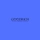 Logo of "Goodrich Optical" on a blue background with eyeglasses image in the text.