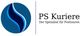 Blaues Logo mit geschwungenem S. Text: "PS Kuriere - Der Spezialist für Festtouren".