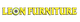 "Logo of Leon Furniture with yellow text and a circular design inside the letter O on a black background."