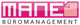 Logo mit der Aufschrift "MANE BÜROMANAGEMENT" in pink und schwarz, mit einem kleinen Papier-Icon.