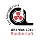 Logo von Andreas Lück Sauberluft mit rotem Ventilator und Text "Zum Glück gibt’s Lück".