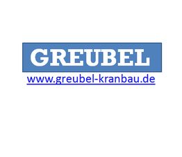 GREUBEL-Logo mit Website-Link: www.greubel-kranbau.de.