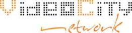 Logo con il testo "VideaCity Network" in caratteri puntinati e scrittura corsiva arancione.