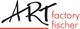 Logo mit der Aufschrift "ART factory fischer" in Schwarz und Rot.