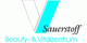 Logo des Sauerstoff Beauty- & Vitalzentrums mit blauem "V" und schwarzem Schriftzug.