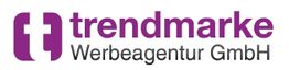 Logo der „trendmarke Werbeagentur GmbH“ in lila und schwarz auf weißem Hintergrund.