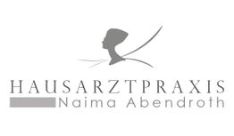 Logo der Hausarztpraxis Naima Abendroth mit stilisiertem Profil einer Person.