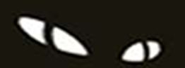 Zwei weiße, ovale Formen auf schwarzem Hintergrund, die wie Augen wirken.
