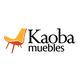 Logo de "Kaoba muebles" con ilustración de una silla naranja.