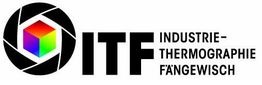 ITF-Logo: Regenbogenfarbiger Würfel im schwarzen Kreis, Text: Industrie-Thermographie Fängewisch.
