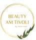 Logo von "Beauty am Tivoli" mit goldener Schrift und Olivenzweig.