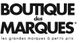 Texte : "BOUTIQUE des MARQUES, les grandes marques à petits prix" en noir sur fond blanc.