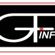 Logo con testo "GF INFISSI" su sfondo nero e rosso con un disegno stilizzato di una porta aperta.