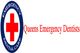 Logo with a red cross and text: "Queens Emergency Dentists".