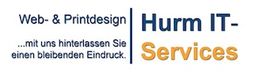 Logo von Hurm IT-Services für Web- und Printdesign mit Slogan "bleibender Eindruck".