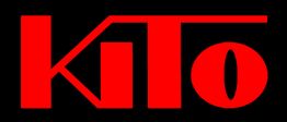 Roter Text "KiTo" auf schwarzem Hintergrund.