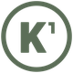 Ein schwarzer Kreis mit einem großen Buchstaben "K" und einer kleinen hochgestellten "1".