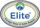 Logo for Elite Garage Door & Gate Repair with a house and green-blue circle design.