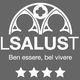 Immagine: Logo "HOTEL SALUS TERME", slogan "Ben essere, bel vivere", con quattro stelle.