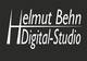 Logo mit Text „Helmut Behn Digital-Studio“ in weiß auf schwarzem Hintergrund.
