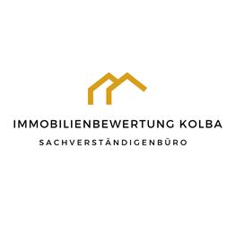 Logo mit gelbem Haus-Symbol. Text: "Immobilienbewertung Kolba, Sachverständigenbüro".