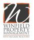 Logo of Winfield Property Management with McGraw Realtors, featuring a bold, stylized "W."