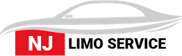 Logo with a gray car silhouette and "NJ Limo Service" text, "NJ" in a red box.