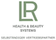 Logo mit grünem "LR" und Text: "Health & Beauty Systems, Selbständiger Vertriebspartner".