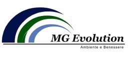 Logo MG Evolution con archi colorati e testo "Ambiente e Benessere".