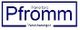 Logo mit der Aufschrift "Pfromm Maklerbüro Versicherungen" in dunkelblauer Schrift.