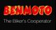 Roter Schriftzug "BENMOTO" mit gelbem Rand; darunter Text "The Biker's Cooperator" auf schwarzem Hintergrund.