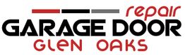 Logo of Glen Oaks Garage Door Repair with red, black, and gray text elements.
