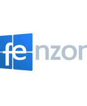 Logo mit blauem "fe" auf Quadraten und grauem "nzon" daneben.
