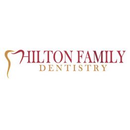 Logo of Hilton Family Dentistry with stylized tooth beside the name.
