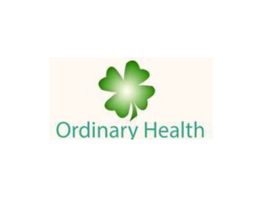 Green four-leaf clover logo above the text "Ordinary Health" on a white background.