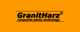 Logo mit Text "GranitHarz composite plates technology" auf orangem Hintergrund.