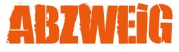 Text "ABZWEIG" in orange mit abgenutzter Schriftart.