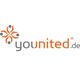 Logo von younited.de mit stilisierter, kreisförmiger Figur aus sechs orangefarbenen Linien.