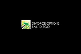 Palm tree logo with "Divorce Options San Diego" on a black background.
