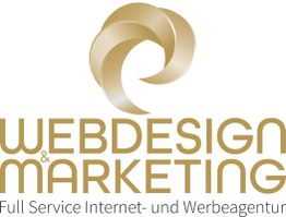 Logo mit Text: "Webdesign & Marketing. Full Service Internet- und Werbeagentur."