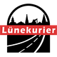 Logo mit rotem Schild "Lünekurier" und stilisierter schwarzer Straße darunter.